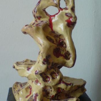 Скульптура под названием "Леда и лебедь" - Giorika, Подлинное произведение искусства, Керамика