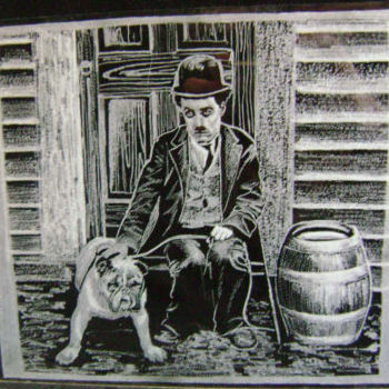 Painting titled "Charlie Chaplin" by Gagui74, Original Artwork