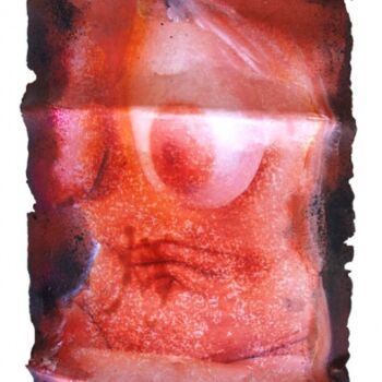 Photographie intitulée "Des plis au ventre" par Gaïa Du Rivau, Œuvre d'art originale, Photographie manipulée Monté sur Métal