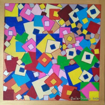 Peinture intitulée "Les carrés." par Gaïa-Jeanne Céleste, Œuvre d'art originale, Acrylique