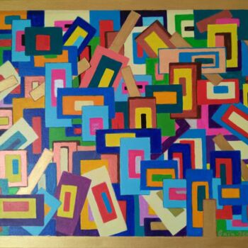 Peinture intitulée "Les rectangles." par Gaïa-Jeanne Céleste, Œuvre d'art originale, Acrylique