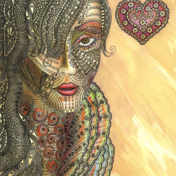 Grafika cyfrowa / sztuka generowana cyfrowo zatytułowany „WOMAN IN LOVE” autorstwa Gaia Makh, Oryginalna praca, Malarstwo cy…