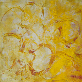 Peinture intitulée "Yellow Orchids #1" par Gaia Starace, Œuvre d'art originale, Huile