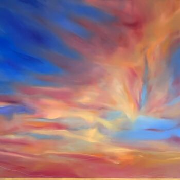 Painting titled "Amazing Sunset #1" by Gaia Starace, Original Artwork, Oil