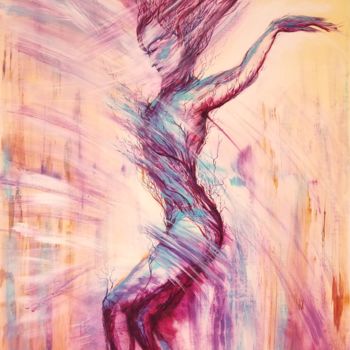 Painting titled "Mouvement" by Gaïdg, Original Artwork, Acrylic Mounted on Wood Stretcher frame