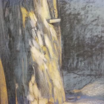 Painting titled "Bois magique" by Elmars Gaigalnieks, Original Artwork, Pastel Mounted on Cardboard
