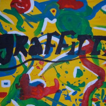 Painting titled "graffitti" by Gail Fletcher, Original Artwork