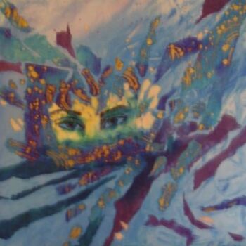 Painting titled "furtive glance" by Gail Collins, Original Artwork, Oil