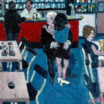 Painting titled "bar" by Pascal Gaillard, Original Artwork