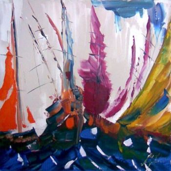Pintura titulada "Vent Arrière" por Jean-Louis Gaillard, Obra de arte original, Acrílico Montado en Bastidor de camilla de m…