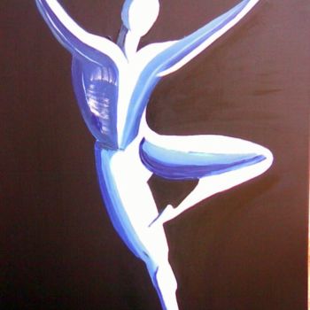 Painting titled "Blue Dancer" by Jean-Louis Gaillard, Original Artwork, Acrylic Mounted on Wood Stretcher frame