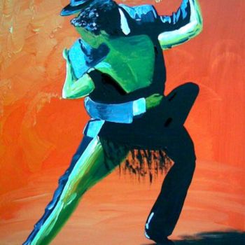 Painting titled "Tango Doux" by Jean-Louis Gaillard, Original Artwork, Acrylic Mounted on Wood Stretcher frame