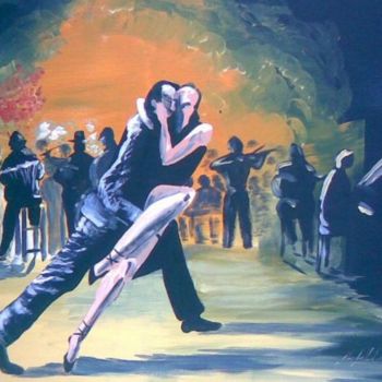 Painting titled "Tango tango" by Jean-Louis Gaillard, Original Artwork, Acrylic Mounted on Wood Stretcher frame