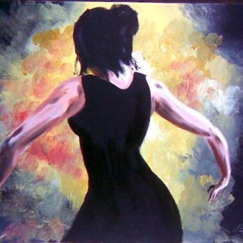 Painting titled "Flamenco" by Jean-Louis Gaillard, Original Artwork, Acrylic Mounted on Wood Stretcher frame