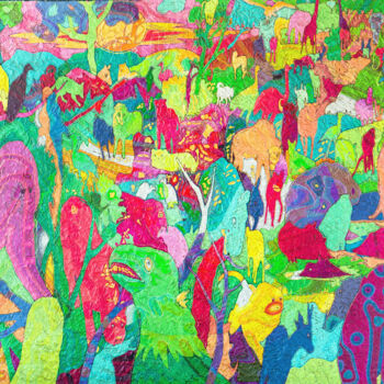 Malarstwo zatytułowany „"Garden of Eden. Da…” autorstwa Gala Reya, Oryginalna praca, Akryl
