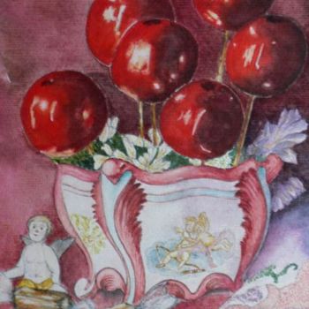 Painting titled "Pommes d'amour" by Jeangal, Original Artwork