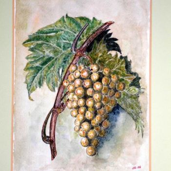 Painting titled "Grappe raisin" by Jeangal, Original Artwork