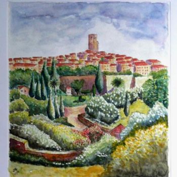 Картина под названием "Village Provençal" - Jeangal, Подлинное произведение искусства