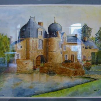 Painting titled "Château en Mayenne" by Jeangal, Original Artwork