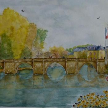 Painting titled "Le vieux pont de Te…" by Jeangal, Original Artwork