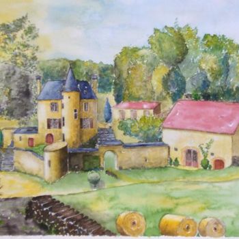 Painting titled "Château du Cluzeau" by Jeangal, Original Artwork