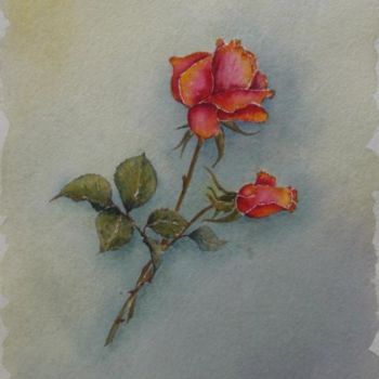 Painting titled "Roses" by Jeangal, Original Artwork