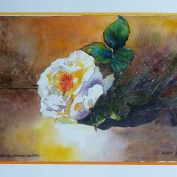 Pintura titulada "Rose blanche, d'apr…" por Jeangal, Obra de arte original