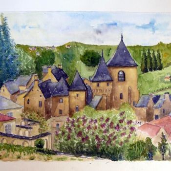 Pintura titulada "Château de St-Geniè…" por Jeangal, Obra de arte original
