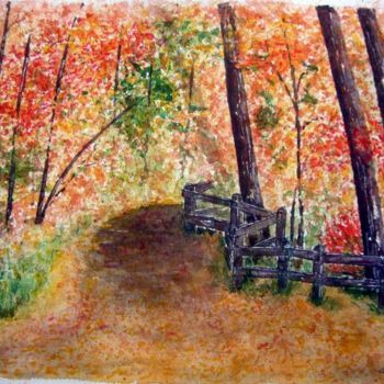 Painting titled "Automne" by Jeangal, Original Artwork