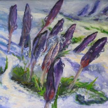 Painting titled "Crocuses" by Natalia Timashova, Original Artwork