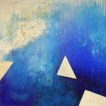 Painting titled "Composición - azul…" by Javier Vázquez, Original Artwork, Acrylic