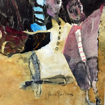 Painting titled "Couple #artistsuppo…" by Anne Guillon, Original Artwork, Acrylic