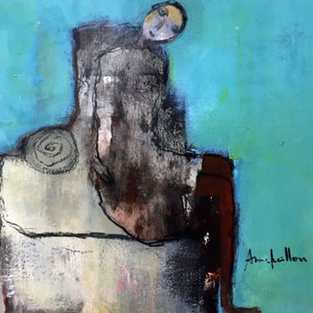 Painting titled "L'attente  #artists…" by Anne Guillon, Original Artwork, Acrylic