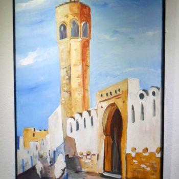 Painting titled "Mosquée" by Mohamed  Akram Khouja, Original Artwork, Acrylic