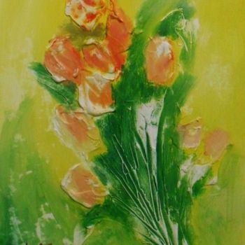 Painting titled "bouquet" by Mohamed  Akram Khouja, Original Artwork, Acrylic