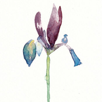 Peinture intitulée "iris2" par Galerie Kawak, Œuvre d'art originale, Aquarelle