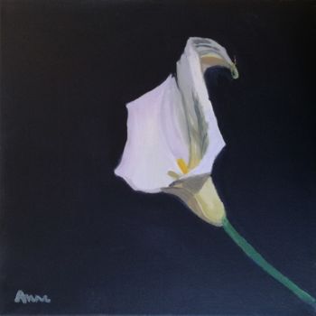 Painting titled "Arum" by Anne Mathieu, Original Artwork, Oil Mounted on Wood Stretcher frame