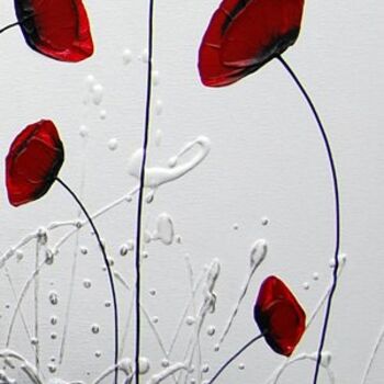 Peinture intitulée "Adieu Poppies" par Zineb Ait Addi, Œuvre d'art originale, Huile