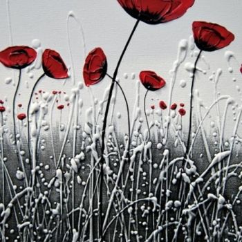 Malarstwo zatytułowany „Autumn Poppies” autorstwa Zineb Ait Addi, Oryginalna praca, Olej
