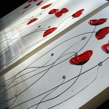 「Deco Poppies」というタイトルの絵画 Zineb Ait Addiによって, オリジナルのアートワーク, オイル