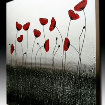 Peinture intitulée "Worth Poppies" par Zineb Ait Addi, Œuvre d'art originale, Huile