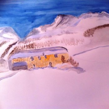 Painting titled "Ferme des Hautes Al…" by Arlette Flécher, Original Artwork, Oil