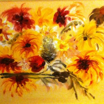 绘画 标题为“Fleurs d'automne” 由Arlette Flécher, 原创艺术品, 丙烯