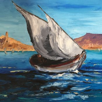 Painting titled "Voilier maritime" by Arlette Flécher, Original Artwork, Oil