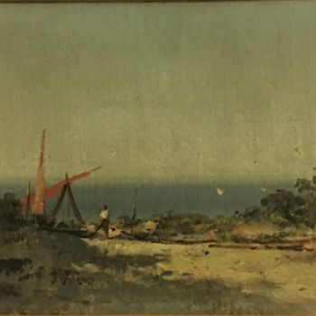 Malerei mit dem Titel "Paysage marin -  Vi…" von Arlette Flécher, Original-Kunstwerk, Öl