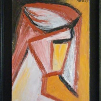 Painting titled "tête" by Alban Maurier, Original Artwork, Oil
