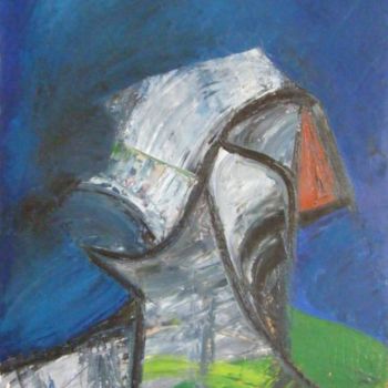 Картина под названием "cri" - Alban Maurier, Подлинное произведение искусства, Масло