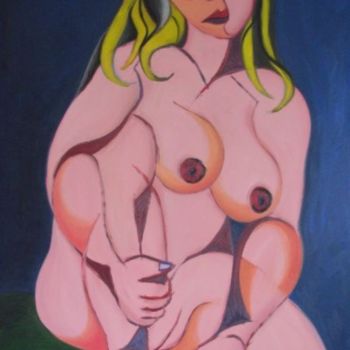 Painting titled "femme" by Alban Maurier, Original Artwork, Oil