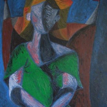 Peinture intitulée "L'homme sans visage" par Alban Maurier, Œuvre d'art originale, Huile