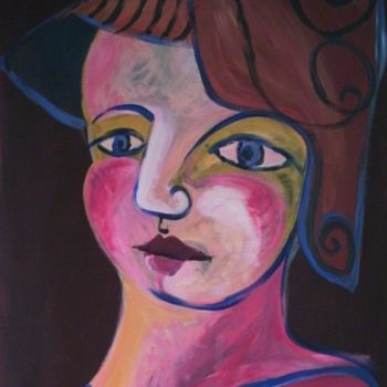 Pintura intitulada "tête" por Alban Maurier, Obras de arte originais, Óleo